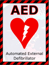 AED safety badge